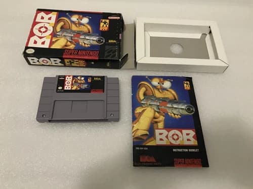 B.O.B Bob (Super Nintendo Entertainment System SNES, 1993) Complete w/ Manual