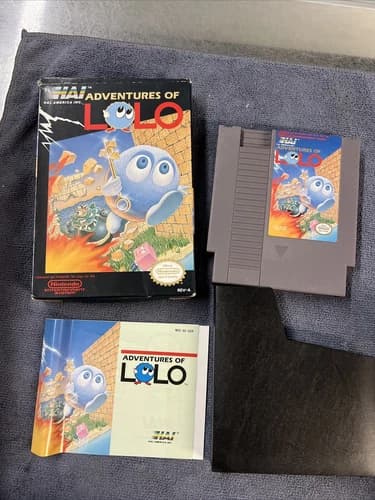 Adventures of Lolo (Nintendo Entertainment System, 1989) With Box And Manual