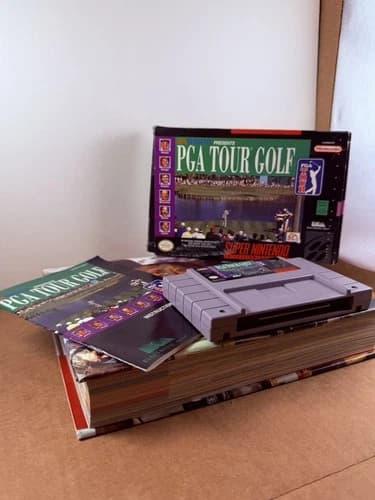 PGA Tour Golf on SNES - Box and Manual - SHIPPING SO FAST YOU’LL DOUBLE TAKE!