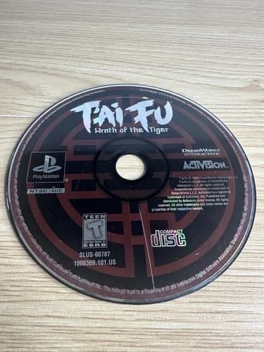 T'ai Fu: Wrath of the Tiger Cleaned (Sony PlayStation 1, 1999) Disc Only Tested