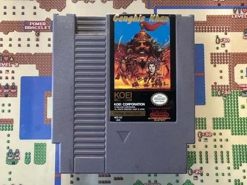 NES Nintendo Genghis Khan Cart GENUINE AUTHENTIC TESTED