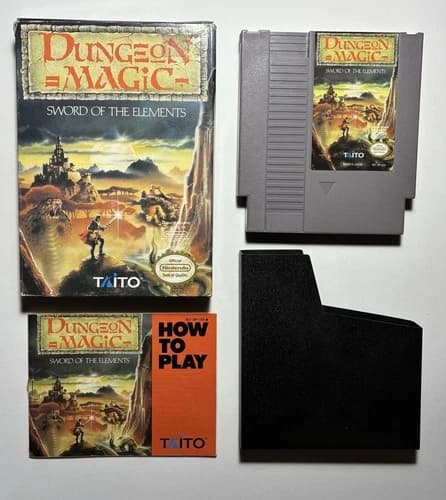 * Dungeon Magic Sword Of The Elements (Nintendo NES) Complete CIB