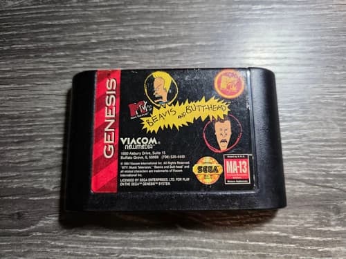 MTV's Beavis and Butt-Head (Sega Genesis, 1994) Cart Only Authentic TESTED