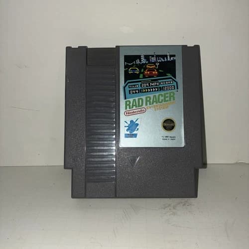 Retro Original Nintendo NES Rad Racer Authentic Game - Tested and Working