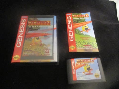 Pac-Man 2: The New Adventures Sega Genesis 1994 COMPLETE w Box manual Lenticular