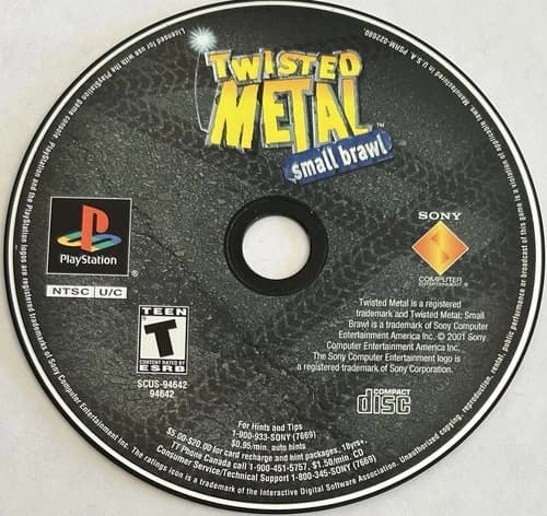Twisted Metal: Small Brawl (PlayStation 1, PS1) DISC ONLY | NO TRACKING | M1960