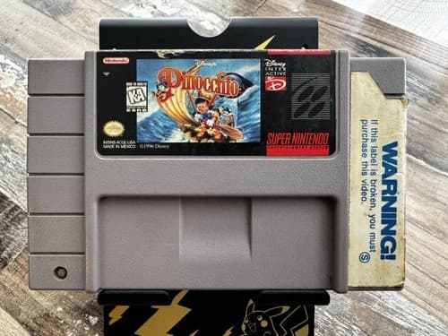 Disney's Pinocchio -SNES- with BlockBuster Seal Tested/Working