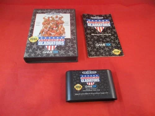 American Gladiators (Sega Genesis) COMPLETE w/ Box manual game WORKS!