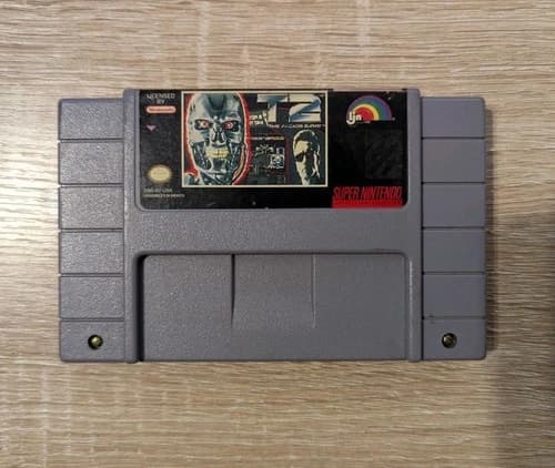 Vintage T2 The Arcade Game Super Nintendo SNES Video Game Cartridge Tested 90s