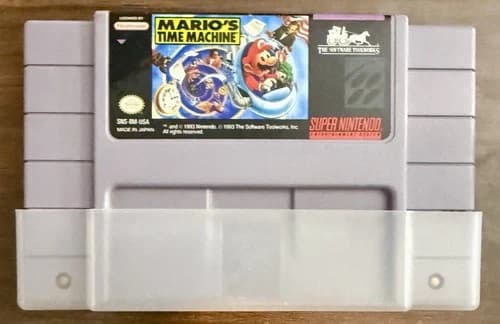 Mario’s Time Machine Game Cartridge For Super Nintendo Entertainment System