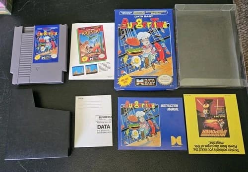 BurgerTime Nintendo Entertainment System NES Complete CIB Tested Authentic