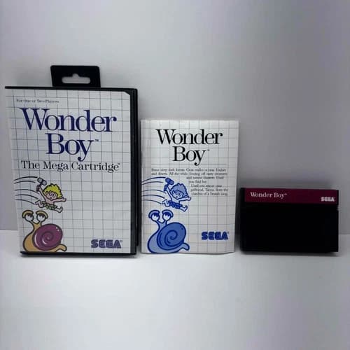 Wonder Boy (Sega Master System SMS, 1987) COMPLETE IN BOX CIB VERY GOOD TESTED!