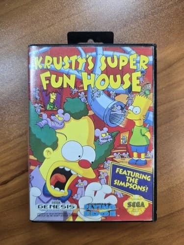 Krusty's Super Fun House (Sega Genesis, 1994) CIB Manual Tested