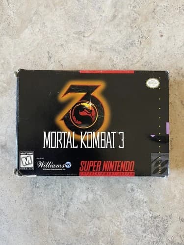 Mortal Kombat 3 Super Nintendo Entertainment SNES 1995 Complete Box Manual Cib
