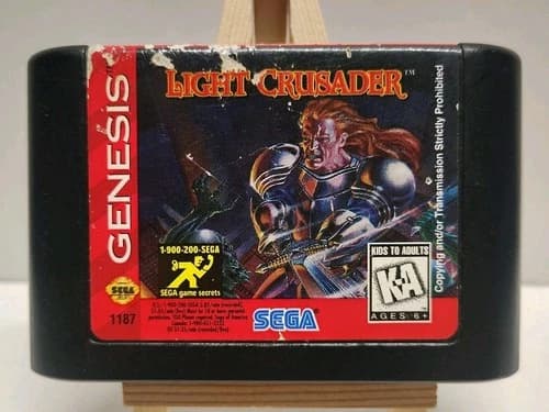 Light Crusader (Sega Genesis, 1995) Authentic Cartridge Tested Saves Rough Label
