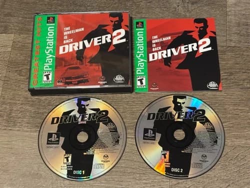 Driver 2 Playstation 1 PS1 Complete w/Reg Card Authentic Good Shape Tested