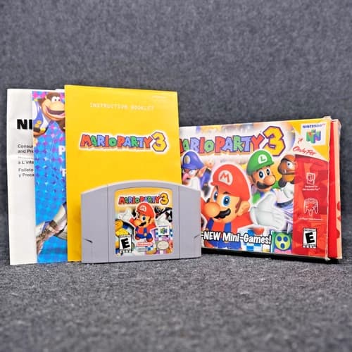 Mario Party 3 (N64) CIB W/Inserts - Authentic Good Condition