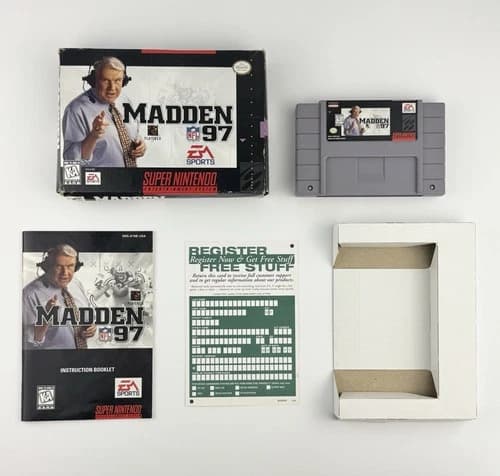 Madden NFL 97 (Super Nintendo SNES) Excellent CIB Complete w/ Inserts Ships Fast