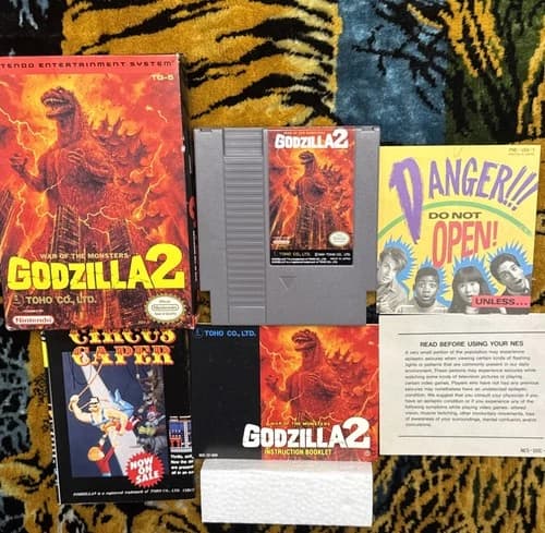 Godzilla 2: War of the Monsters Nintendo NES Complete CIB Gold Seal