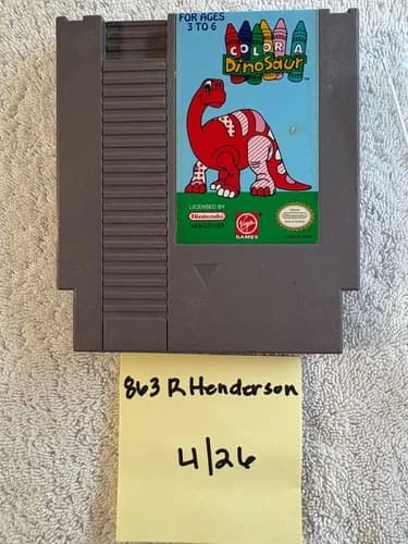 Color A Dinosaur Nintendo NES Authentic Tested Cartridge Only
