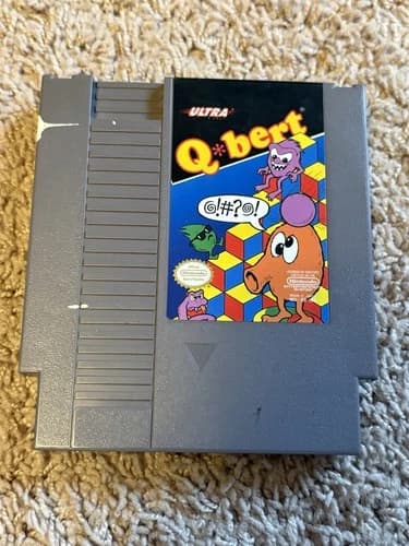 Q*Bert for Nintendo NES Cartridge Tested and Working Authentic