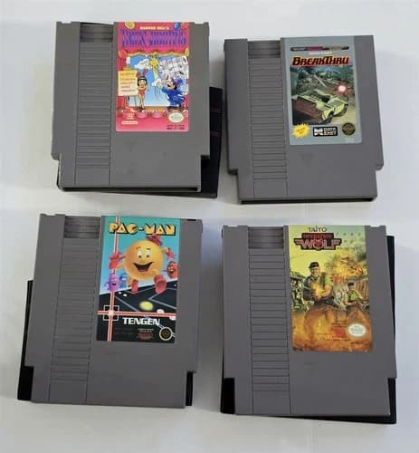 S-72 VINTAGE ORIGINAL NINTENDO NES PAC-MAN BREAKTHRU OPERATION WOLF ETC