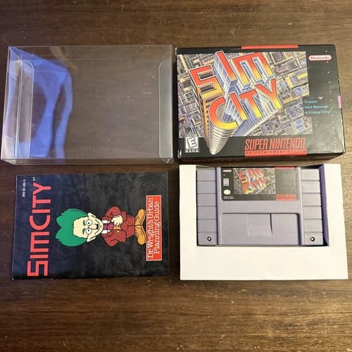 SimCity (Super Nintendo SNES) Complete - Tested - Authentic - Super Clean