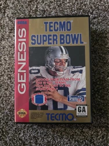 Tecmo Super Bowl Sega Genesis Game Complete CIB Football NFL Teams