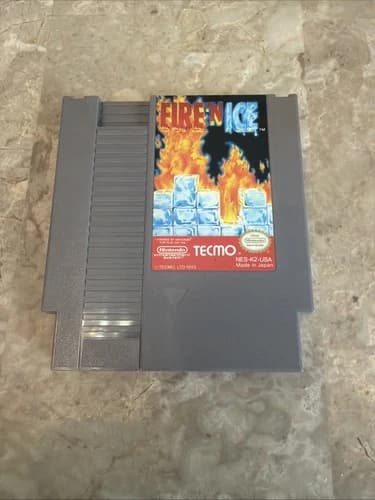 Fire 'N Ice NES Nintendo Game TECMO- Rare - Authentic/Cleaned/Tested