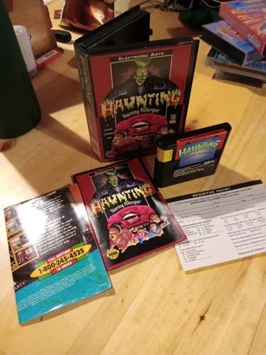 Haunting Starring Polterguy (Sega Genesis, 1993) Complete w Manual CIB FREE SHIP