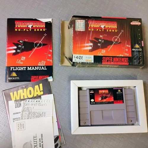 Turn and Burn: No-Fly Zone (Nintendo SNES) Complete w/ Manual