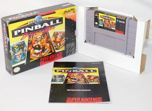 Super Pinball: Behind the Mask SNES Complete CIB Good Condition! Nice!