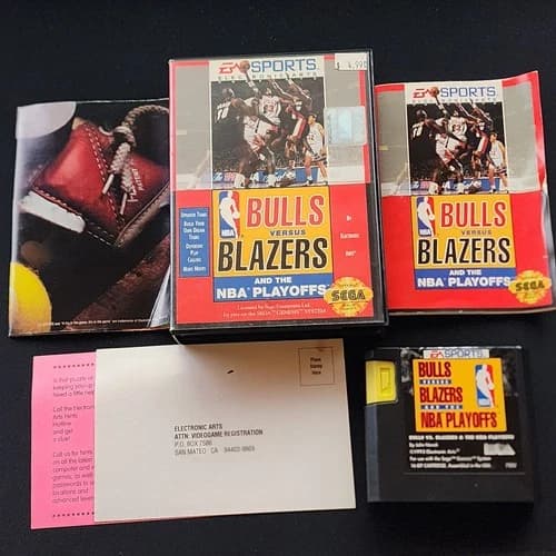 Bulls vs. Blazers and the NBA Playoffs (Sega Genesis, 1993) CIB Complete Tested