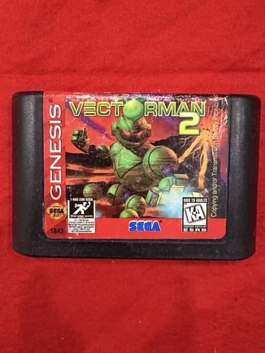 Sega Genesis Vectorman 2 Authentic Game Cartridge, 1996 Tested Working