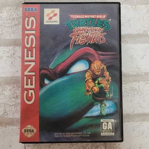 Vtg Sega Genesis TMNT Teenage Mutant Ninja Turtles Tournament Fighter Video Game