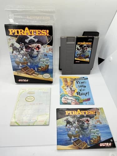Pirates! Nintendo NES Complete in Box CIB w/ Map Rare Nice!