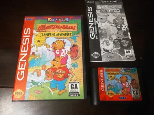 Berenstain Bears' Camping Adventure (Sega Genesis, 1993) CIB Complete in Box
