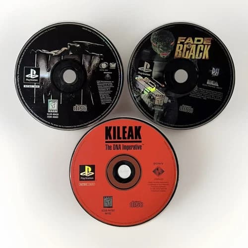 Playstation PS1 MDK Kileak Dna Imperative Fade to Black WORKING Disc Only