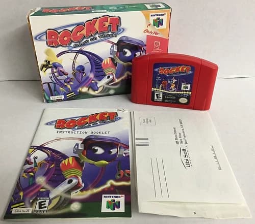 COMPLETE Rocket Robot On Wheels NINTENDO 64 Manual CIB N64 Reg Card - TESTED