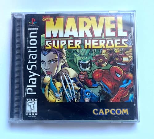 PS1 Marvel Super Heroes (Sony PlayStation 1, 1997) CIB - Complete With Reg Card