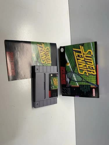 Super Tennis SNES Nintendo NES Tennis Game with Manual and Box
