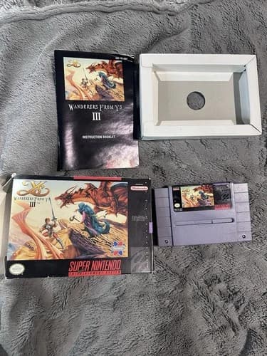 Wanderers From YS III Super Nintendo Game,Box,Manual, Excellent Cond