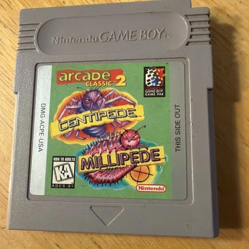 Nintendo GameBoy Arcade Classic 2 Centipede Millipede Cartridge Video Game