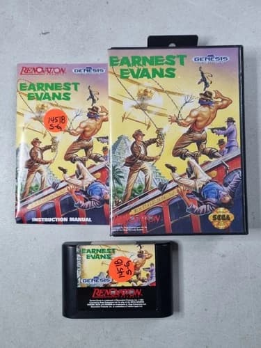 Earnest Evans Sega Genesis Complete Case Cart Manual Tested