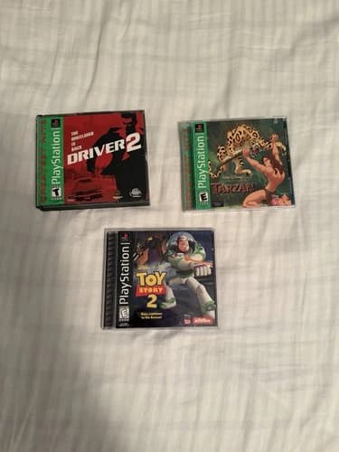 Sony PlayStation 1 Driver 2, Tarzan, Toy Story 2 Greatest Hits Action Games