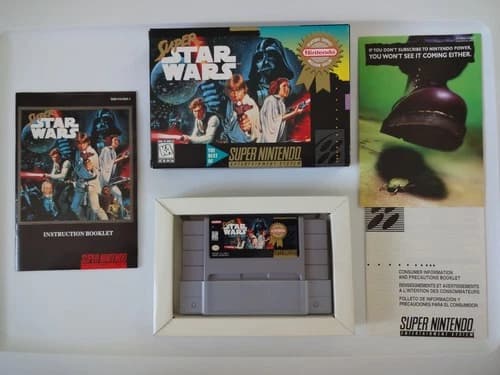 Super Star Wars Players Choice SNES CIB Complete Box Manual Nintendo Tested