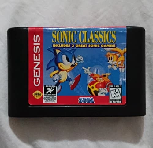 SEGA Sonic the Hedgehog Sonic Classics Sega Genesis Game Cartridge