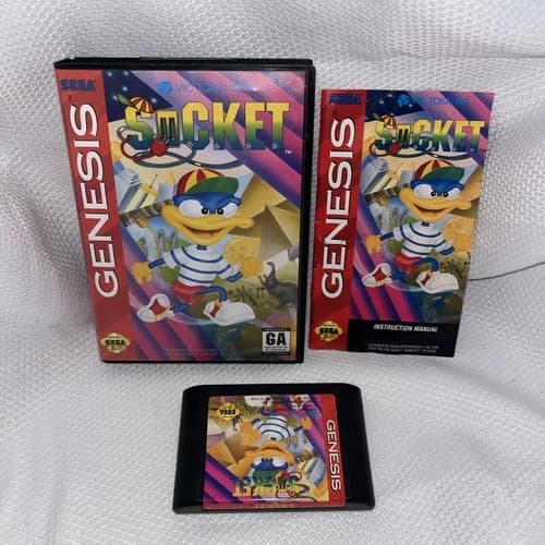 Socket Sega Genesis Game CIB Complete w/Manual Authentic Tested 1993