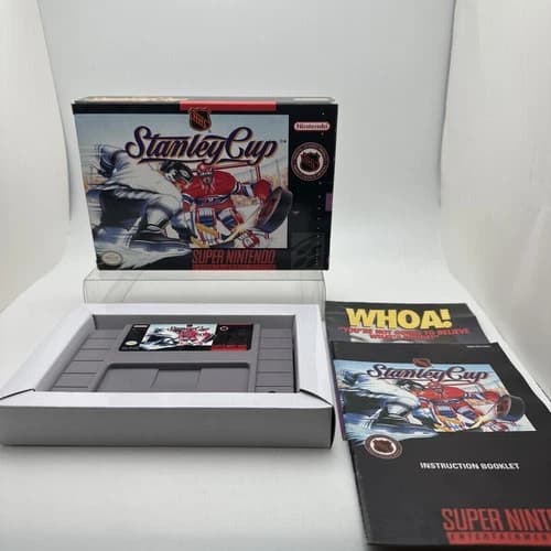 NHL Stanley Cup (Super Nintendo SNES, 1993) Complete CIB W/ Protector - Tested