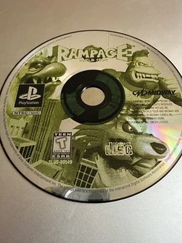Rampage: World Tour (PlayStation 1 PS1) DISC ONLY NO TRACKING (#2963)